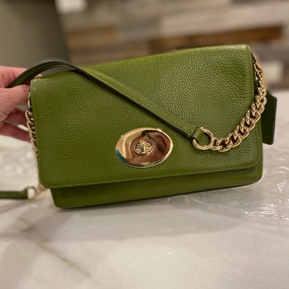 Coach Handbags - Coach Shoulder Bag Green Leather